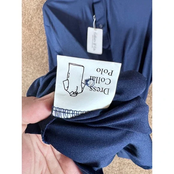 NWT Collars and Co Featherweight Men's Navy Blue Polo‎ Shirt XLarge - Picture 7 of 7